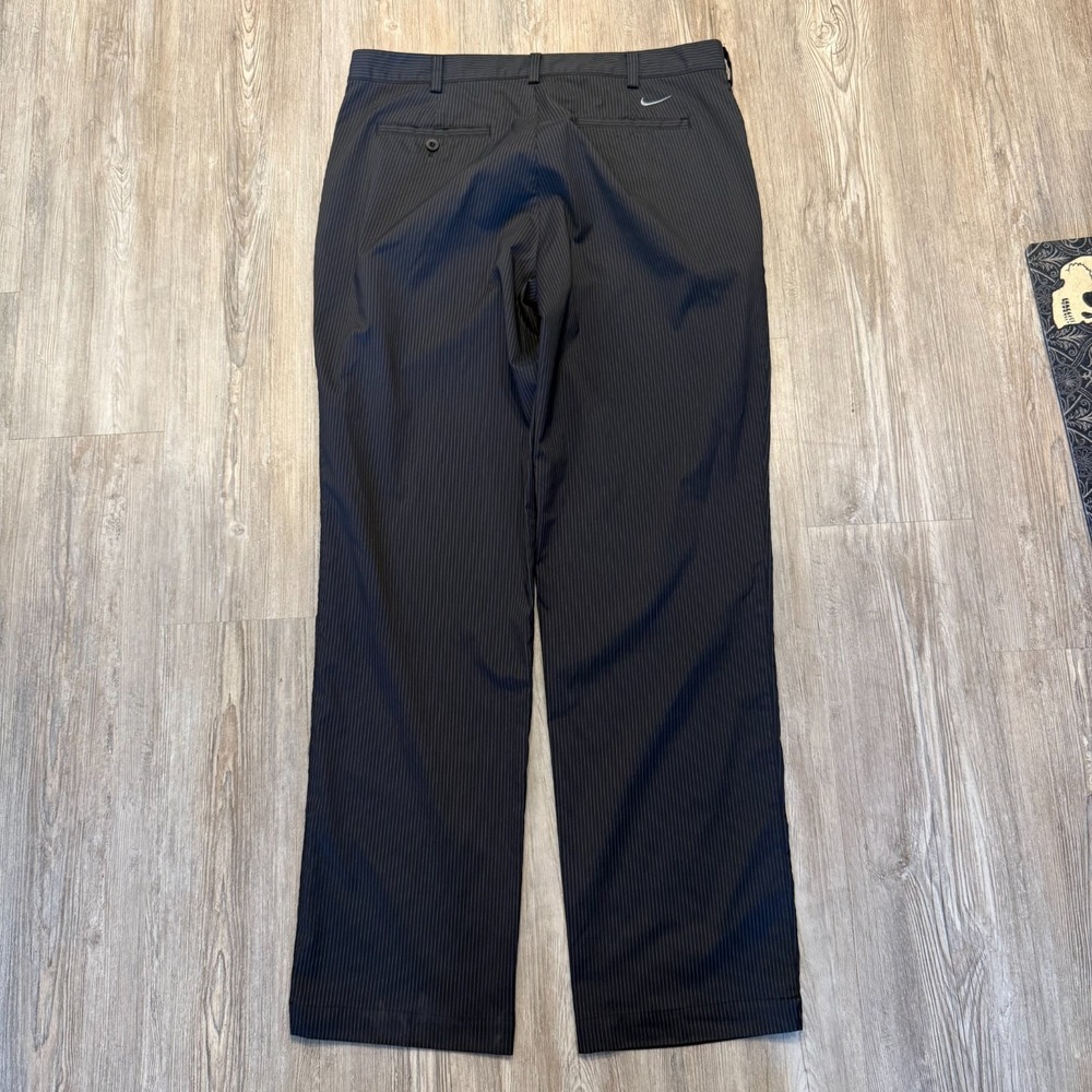 Nike Mens 36/34 Dri Fit Golf Pants Pinstripe Black - Picture 6 of 11